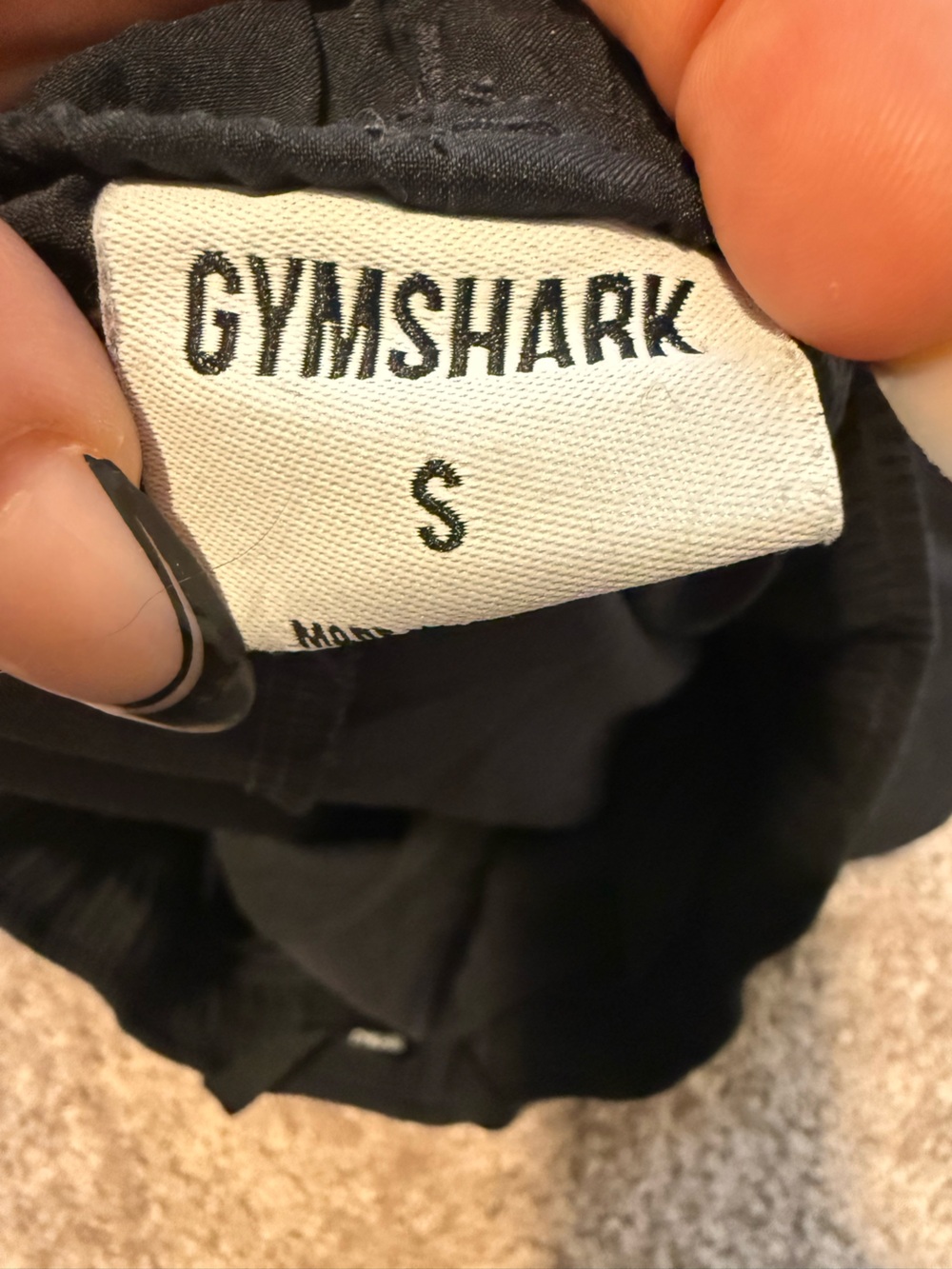 Gymshark Black Shorts with White Tag Detail - Picture 3 of 4